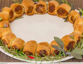 Couronne de Noël aux boudins blancs