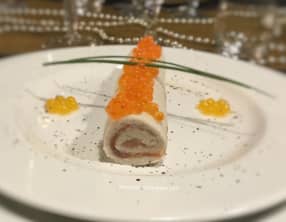 Mini bûche au saumon et sa crème au citron