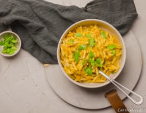 Pâtes à la crème de potimarron et au fromage fondant