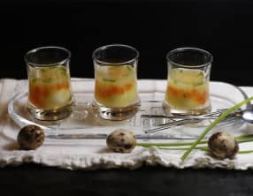 Verrines d'oeufs de caille en gelée