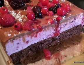 Gâteau 'bûche' au mascarpone et fruits rouges 