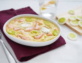 Flan de poireaux au saumon
