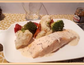 Pavés de saumon vapeur aux légumes