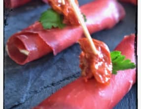 Roulés de bresaola au chèvre
