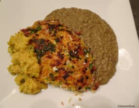 Lentilles avec côte de porc soubise