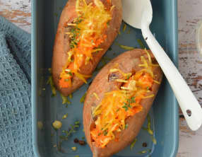 Patates douces farcies et gratinées