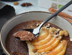 Porridge d'amarante au chocolat façon poire belle-Hélène aux épices chaï