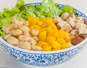 Bol de riz aux noix de cajou et mangue