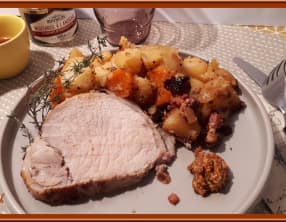 Rôti de porc à la moutarde à l'ancienne