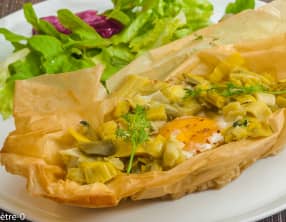 Briks à l'oeuf et aux poireaux
