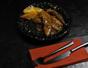 Aiguillettes de canard orange échalote