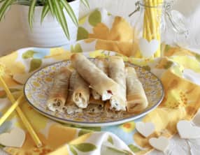 Bricks au chèvre frais et jambon d'Aoste