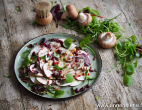 Carpaccio de champignons de Paris et sarrasin