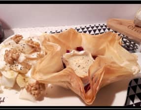 Feuilleté au confit d'oignons et chèvre