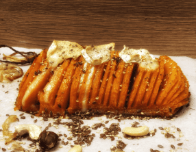 Butternut au chèvre façon hasselback