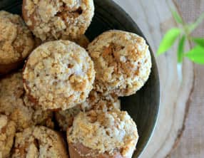 Muffins strudel, zeste de citron et maca