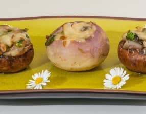 Champignons farcis aux navets nouveaux et réciproquement