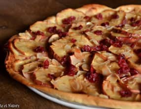 Tarte aux pommes, aux cranberries et gelée de pommes maison