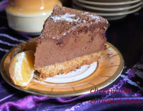 Cheesecake au chocolat jus et zeste d'orange