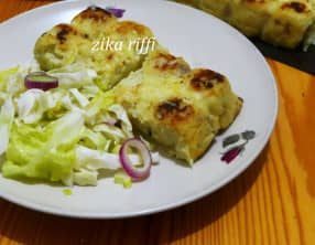 Tablettes de pommes de terre aux poireaux et parmesan