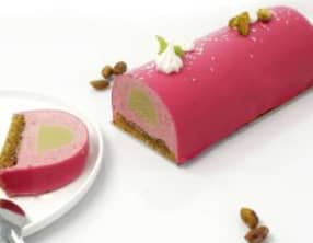 Bûche de Noël Framboise et Pistache