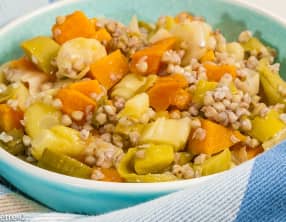 Salade de sarrasin au poireau et patate douce