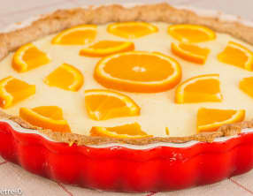 Tarte aux amandes, à l'orange et au skyr
