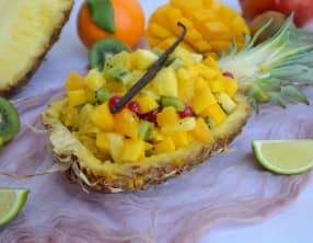 Salade de fruits et sirop vanillé