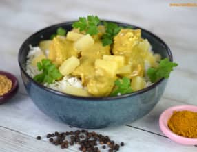 Porc au curry ananas et coco