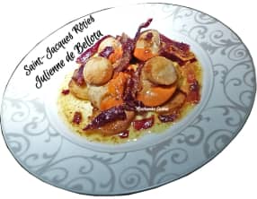 St Jacques rôties et julienne de Bellota