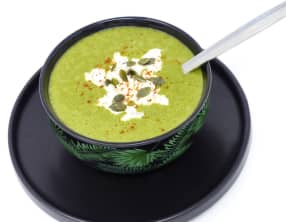 Soupe de mâche au chèvre frais