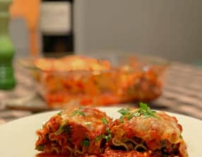 Rouleaux de lasagne au veau, aux épinards et à la ricotta