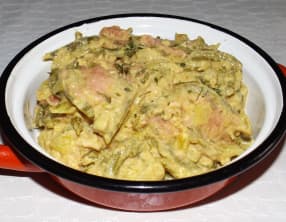 Curry de saumon aux haricots verts