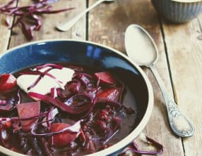 Soupe de betterave et chou rouge