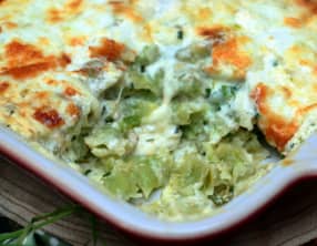 Ravioles gratinées à la crème de ciboulette