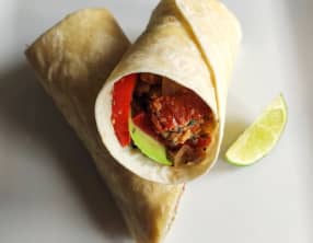 Wraps végétariens aux aubergines et champignons
