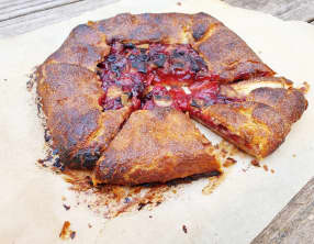 Tarte fine rhubarbe myrtilles