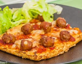 Pizza de chou fleur aux merguez