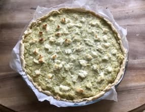 Quiche aux trois choux, tofu soyeux et chèvre frais 