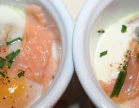 Oeufs cocotte au saumon