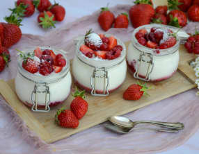 Mousse de fromage blanc aux fruits rouges