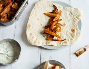 Wraps aux légumes rôtis