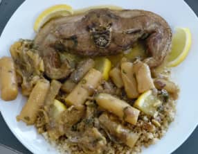 Tajine aux côtelettes d'agneau et salsifis