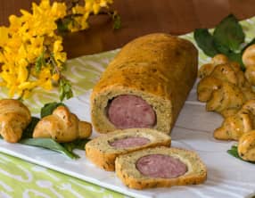 Saucisse de Morteau briochée à l'ail des ours