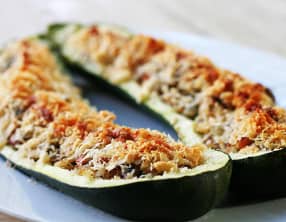 Courgettes farcies au fromage et thon