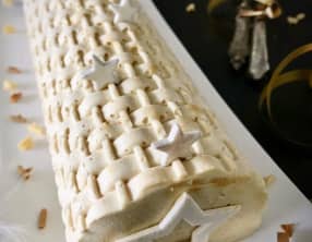 Bûche Dulcey , pommes caramélisées