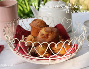 Muffins cranberries et chocolat blanc