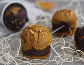 Muffins marbrés curcuma chocolat