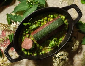 Printanière de brocard aux pois verts