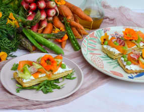 Tarte fine aux légumes de printemps